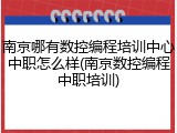 南京哪有数控编程培训中心中职怎么样(南京数控编程中职培训)