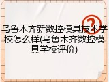 乌鲁木齐新数控模具技术学校怎么样(乌鲁木齐数控模具学校评价)