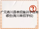 广元青川县单招集训学校有哪些(青川单招学校)