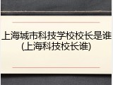 上海城市科技学校校长是谁(上海科技校长谁)