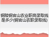 铜陵铜官山农业职高录取线是多少(铜官山农职录取线)