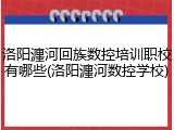 洛阳瀍河回族数控培训职校有哪些(洛阳瀍河数控学校)