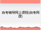 自考辅导网上课程(自考网课)