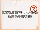 武汉新洲高考补习班收费(新洲高考班收费)