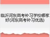 临沂河东高考补习学校哪家好(河东高考补习优选)