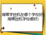 海曙学挖机在哪个学校好(海曙挖机学校哪好)