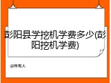 彭阳县学挖机学费多少(彭阳挖机学费)