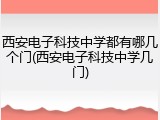 西安电子科技中学都有哪几个门(西安电子科技中学几门)