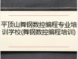 平顶山舞钢数控编程专业培训学校(舞钢数控编程培训)