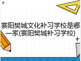 襄阳樊城文化补习学校是哪一家(襄阳樊城补习学校)