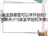 遂溪县哪里可以学开挖机?学费多少?(遂溪学挖机学费)