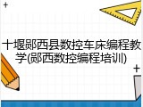十堰郧西县数控车床编程教学(郧西数控编程培训)