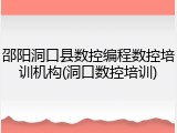 邵阳洞口县数控编程数控培训机构(洞口数控培训)