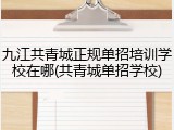 九江共青城正规单招培训学校在哪(共青城单招学校)