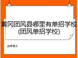 黄冈团风县哪里有单招学校(团风单招学校)