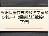 襄阳保康县技校数控学费多少钱一年(保康技校数控年学费)