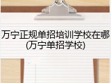 万宁正规单招培训学校在哪(万宁单招学校)