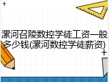 漯河召陵数控学徒工资一般多少钱(漯河数控学徒薪资)