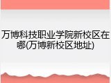 万博科技职业学院新校区在哪(万博新校区地址)