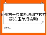 朔州右玉县单招培训学校推荐(右玉单招培训)