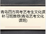 青岛四方高考艺考生文化课补习班推荐(青岛艺考文化课班)