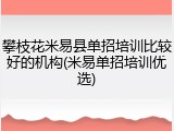 攀枝花米易县单招培训比较好的机构(米易单招培训优选)