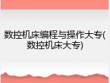数控机床编程与操作大专(数控机床大专)