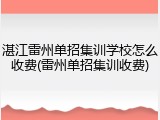 湛江雷州单招集训学校怎么收费(雷州单招集训收费)