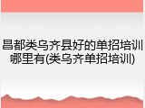 昌都类乌齐县好的单招培训哪里有(类乌齐单招培训)
