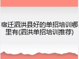 宿迁泗洪县好的单招培训哪里有(泗洪单招培训推荐)