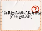 广饶县挖机培训机构有哪些(广饶挖机培训)
