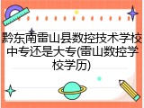 黔东南雷山县数控技术学校中专还是大专(雷山数控学校学历)