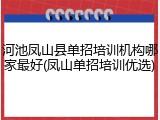 河池凤山县单招培训机构哪家最好(凤山单招培训优选)