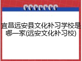 宜昌远安县文化补习学校是哪一家(远安文化补习校)