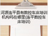 河源连平县有数控车床培训机构吗在哪里(连平数控车床培训)