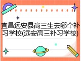 宜昌远安县高三生去哪个补习学校(远安高三补习学校)