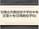 甘南合作数控技术学校中专还是大专(甘南数控学校)