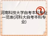 河南科技大学自考本科专业一览表(河科大自考本科专业)
