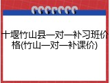 十堰竹山县一对一补习班价格(竹山一对一补课价)