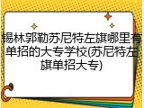 锡林郭勒苏尼特左旗哪里有单招的大专学校(苏尼特左旗单招大专)