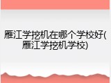雁江学挖机在哪个学校好(雁江学挖机学校)