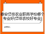 泰安岱岳农业职高学校哪个专业好(岱岳农校好专业)