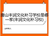 唐山丰润文化补习学校是哪一家(丰润文化补习校)