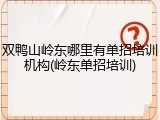 双鸭山岭东哪里有单招培训机构(岭东单招培训)