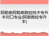 阿勒泰阿勒泰数控技术专升本对口专业(阿泰数控专升本)