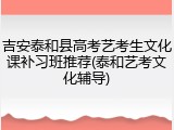 吉安泰和县高考艺考生文化课补习班推荐(泰和艺考文化辅导)