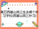 黄石西塞山高三生去哪个补习学校(西塞山高三补习)