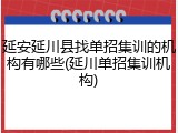 延安延川县找单招集训的机构有哪些(延川单招集训机构)