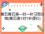 黄石黄石港一对一补习班价格(黄石港1对1补课价)