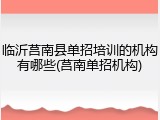 临沂莒南县单招培训的机构有哪些(莒南单招机构)